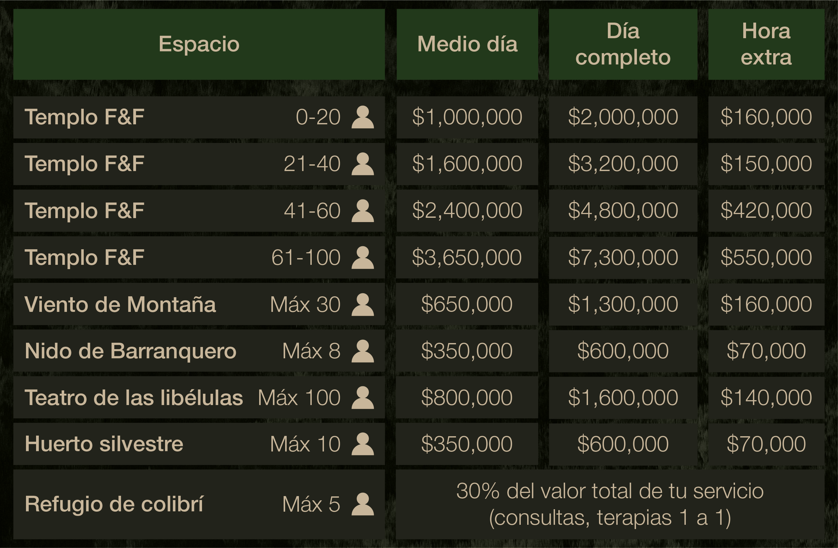 Horario Lunes a Jueves